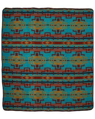 Bedspread 7031 - KING, Teal, Tan, Rust