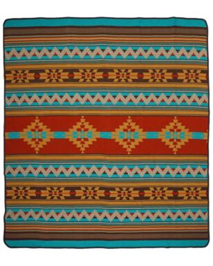 Bedspread 7032 - QUEEN, Rust, Teal