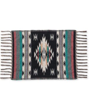 Cotton Accent Table Mats, #3, #6, #9 - Black, Teal