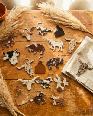 Cowhide Key Chains