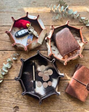 Cowhide Octagon Tray