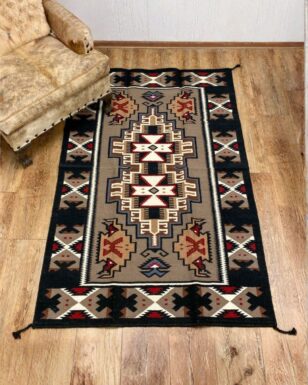 Hand Woven Wool Trading Post Rug 677