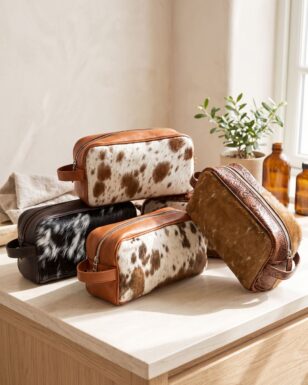 Large Cowhide Toiletry Bag