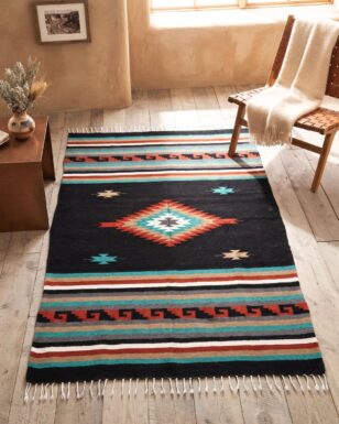 Mitla-Style Blanket - Black