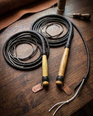 First Grade Bull Whip with Wooden Handle