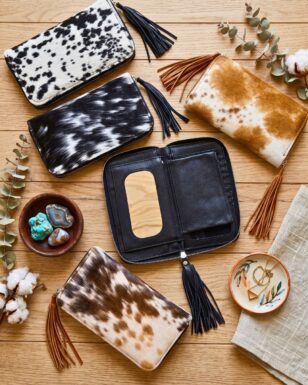 Cowhide Fringed Wallets