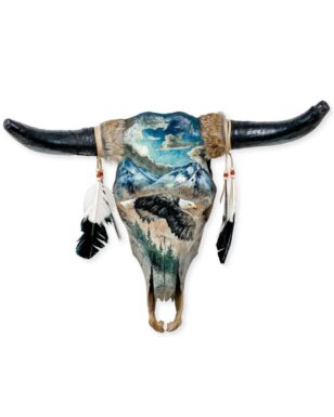 Southwest-Style Cow Skull, Canyon Eagle