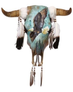 Southwest-Style Cow Skull, Soaring Eagle 1