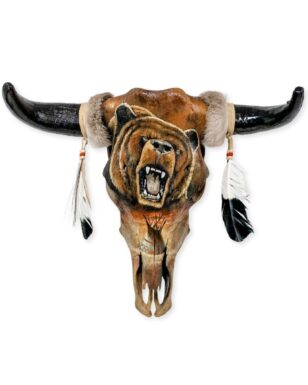 Southwest-Style Cow Skull, Bear Growl