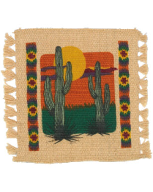 6pk Cotton Stencil Coasters-Southwest <br>Design 11