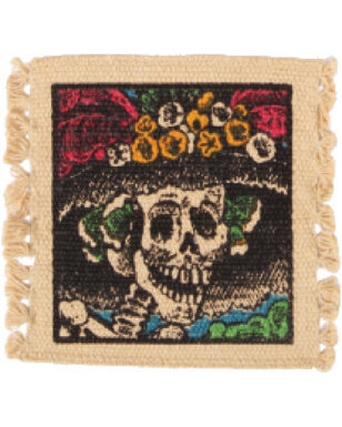 6pk Cotton Stencil Coaster- Catrina <br>Design 150