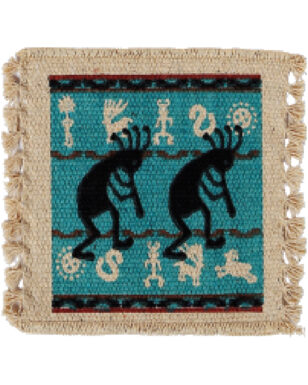 6pk Cotton Stencil Coasters- Kokopelli <br>Design 152