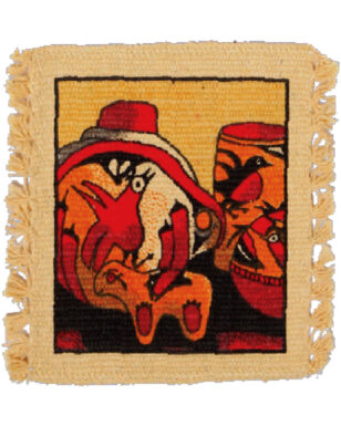 6pk Cotton Stencil Coasters <br>Southwest Pottery Design
