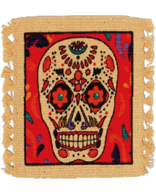 6pk Cotton Stencil Coasters <br>Day of the Dead Design 203