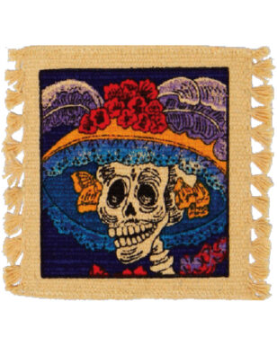 6 pk Cotton Stencil Coasters <br>Day of the Dead Design 205