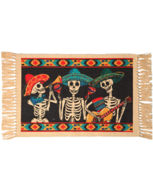 Cotton Stencil Table Mat - Day of the Dead 206