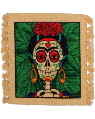 6pk Cotton Stencil Coasters <br>Day of the Dead Design 208