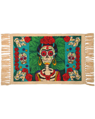 Cotton Stencil Table Mat - Day of the Dead 208