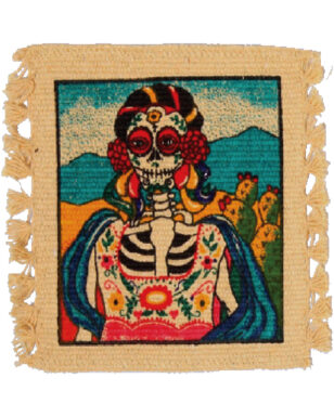 6pk Cotton Stencil Coasters <br>Day of the Dead Design