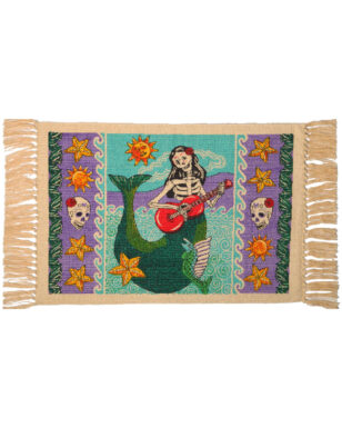 Cotton Stencil Table Mat - Day of the Dead 212