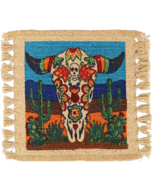 6pk Cotton Stencil Coaster-Day of the Dead <br>Design #217