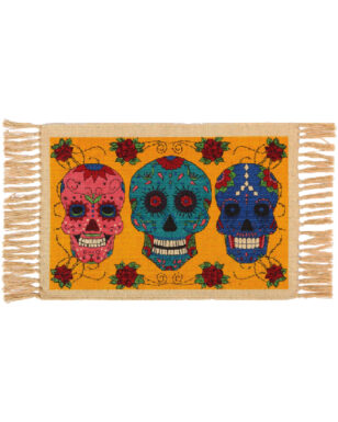Cotton Stencil Table Mat - Day of the Dead 220