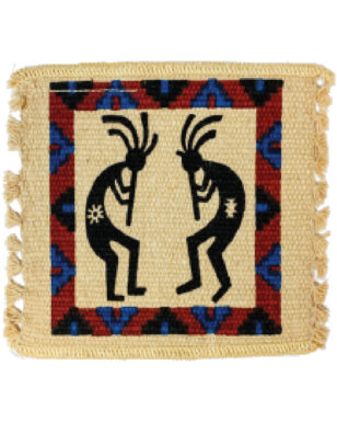6pk Cotton Stencil Coasters-Kokopelli <br>Design 26