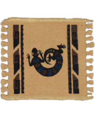 6pk Cotton Stencil Coasters - Lizard Design 4
