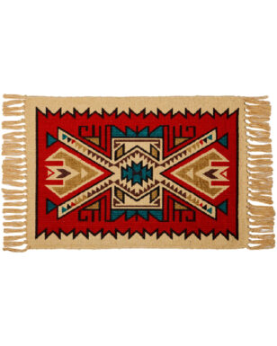 Cotton Stencil Table Mat- 684 - Red