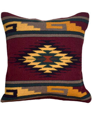 Handwoven Cotton Azteca Pillow Cover, Design #7