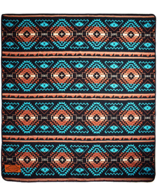 Bedspread 7036 - QUEEN, Black, Teal