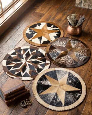 3' Round Cowhide Rug