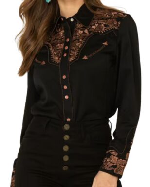 BLACK WOMEN'S WESTERN SHIRT 1, LG