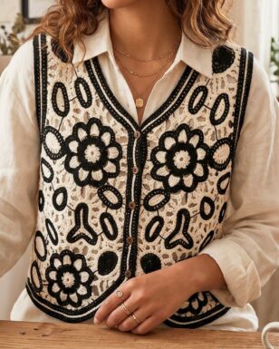 RUST FLORAL VEST 5