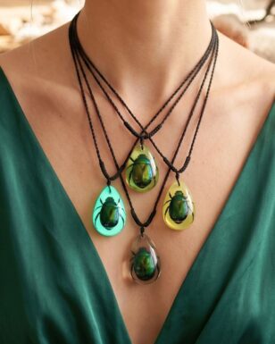 Real Beetle Necklace