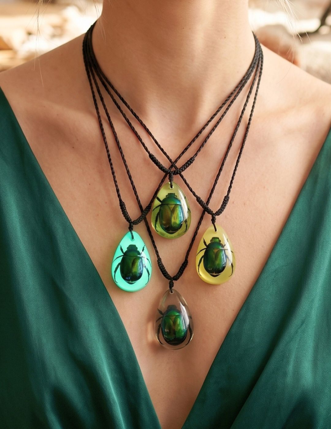 Real Beetle Necklace