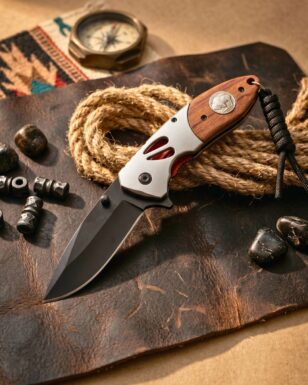 Deer Imprint Folding Pocket Knife