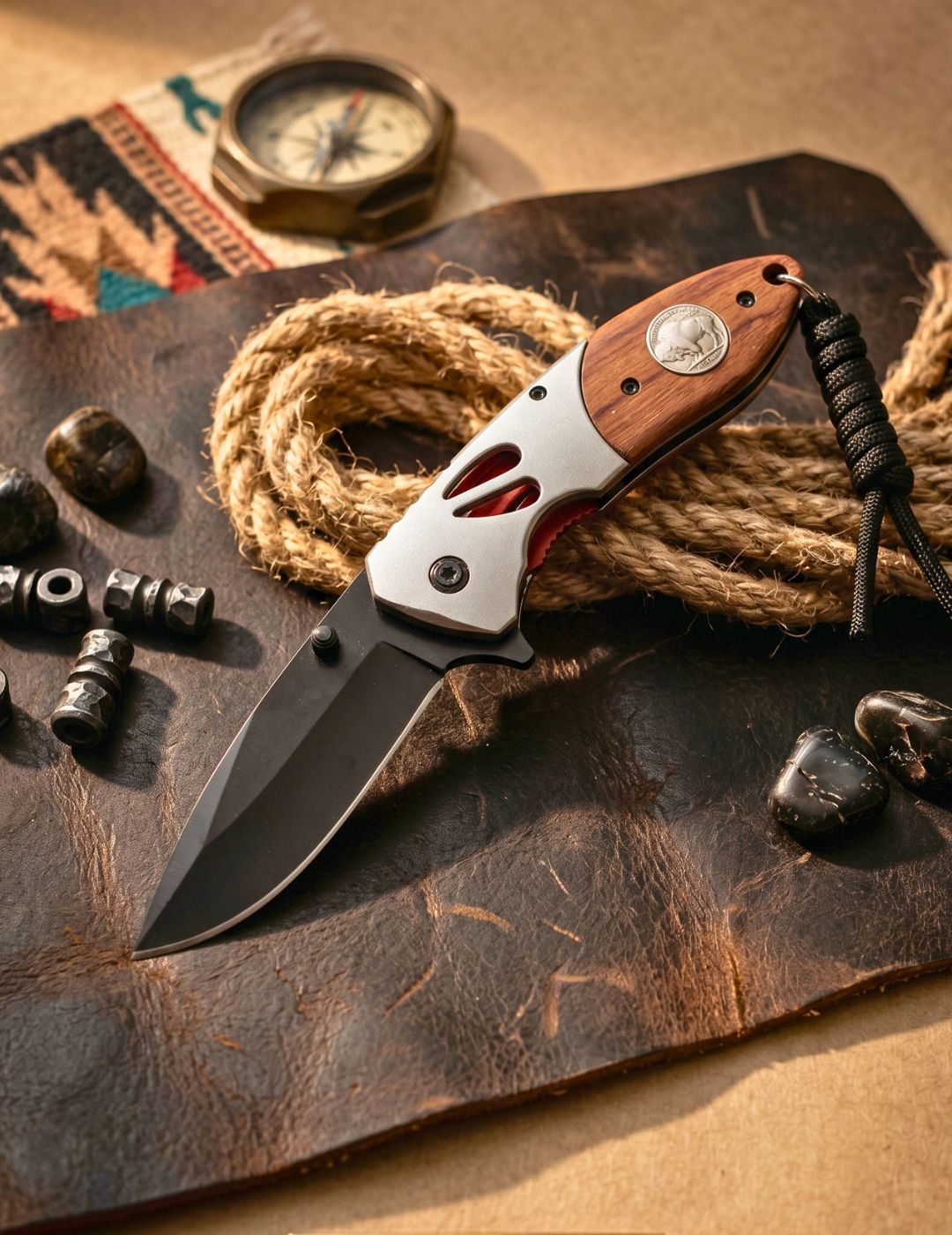 Deer Imprint Folding Pocket Knife