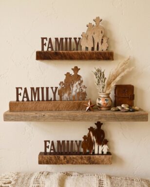 "FAMILY" Cowhide Ornament