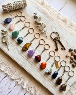 GEO STONE KEYCHAIN