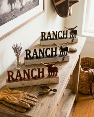 "Ranch" Cowhide Ornament