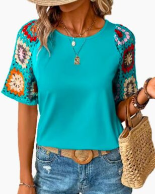 Turquoise Maya Modern Top 1B, MD