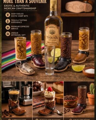Tooled Leather Boot Shot Glass