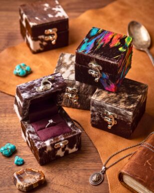 Cowhide Ring Box