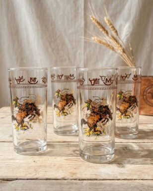 4 pc. Tall Western Glass 4