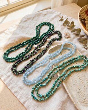 32" Genuine Gemstone Chip Necklaces