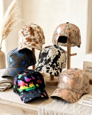 Genuine Hair-On Cowhide Leather Cap