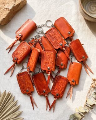 Leather Lighter Holder Keychain