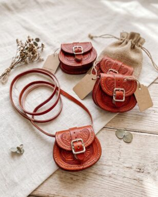 Leather Mini Purse Keychain