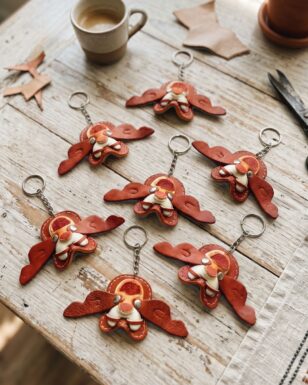 Leather Mini Saddle Keychain